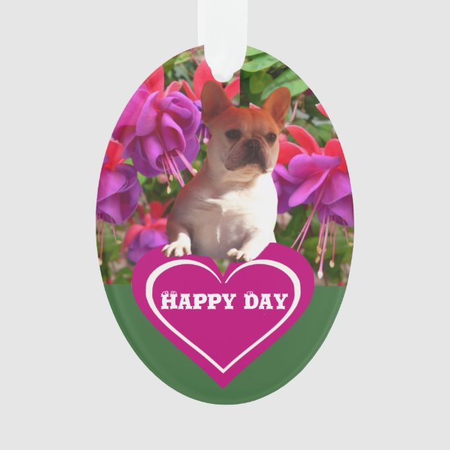 French Bulldog Heart French Bulldog Mother Ornament (Front)
