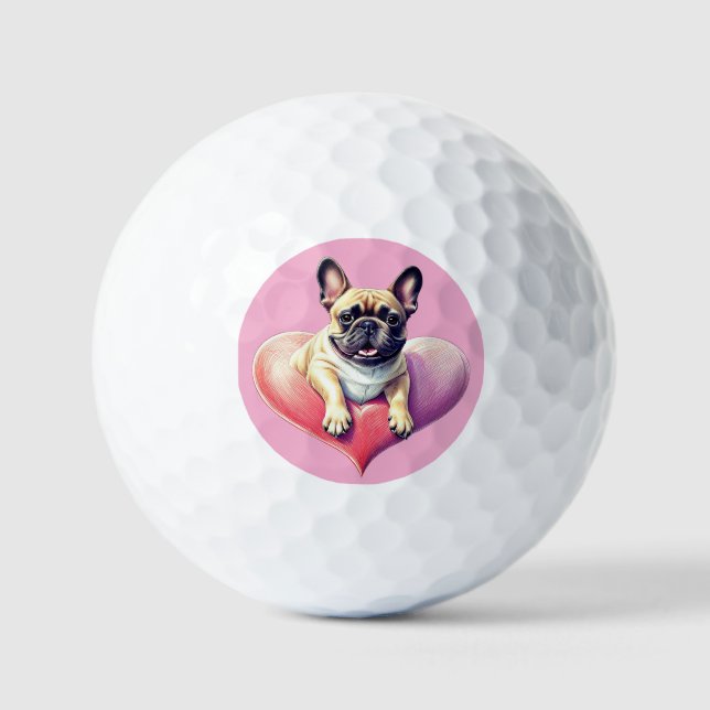French Bulldog Heart Mother's Day Golf Balls (Front)