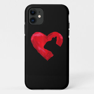 French Bulldog Heart Silhouette Valentines Day Dog iPhone 11 Case