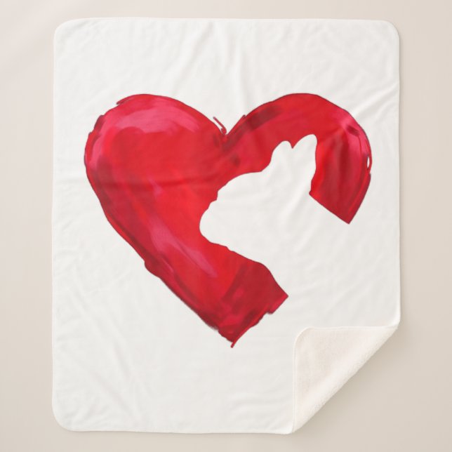 French Bulldog Heart Valentines Day Dog Lover Sherpa Blanket (Front)