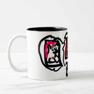 French bulldog hearts Two-Tone coffee mug