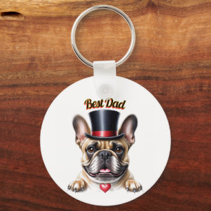 French Bulldog Herz Vatertag Bulldogge Keychain