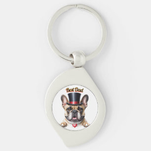 French Bulldog Herz Vatertag Bulldogge Keychain