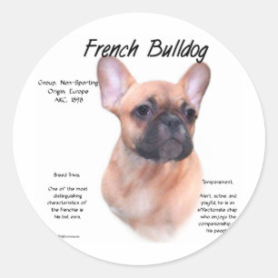 French Bulldog History Design Classic Round Sticker