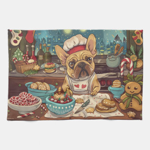 French Bulldog Holiday Baking: Festive Christmas Kitchen Towel