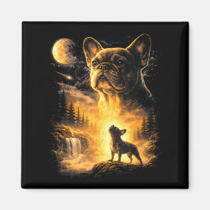 French Bulldog Howling To The Moon Meme 90s Animal Magnet