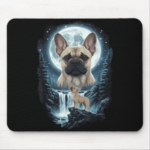 French bulldog howling to the moon meme 90s animal mouse pad