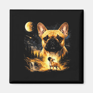 French Bulldog Howling To The Moon Vintage 90s Fun Magnet