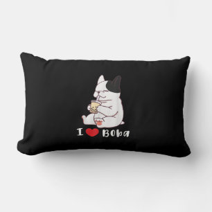 french bulldog i love boba bubble milk tea gift lumbar pillow