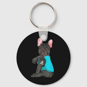 French Bulldog I Love Dad Tattoo Apparel, Dog Dad Keychain
