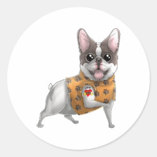 French Bulldog I Love Mom Tattoo Dog Shirt Mothers Classic Round Sticker
