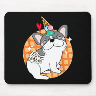 French Bulldog Ice Cream Frenchie Birthday Mouse Pad