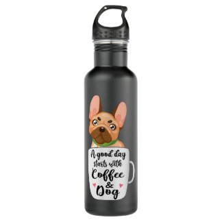 French Bulldog in a coffee cup dog mom 710 Ml Water Bottle