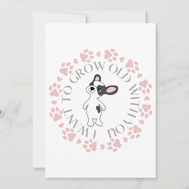 French Bulldog in A Paw Circle  Invitation (Front)