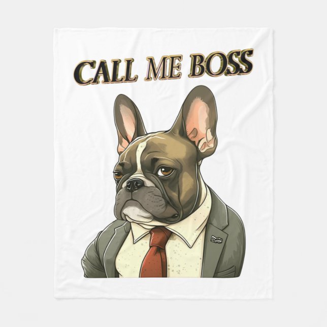 French Bulldog in a Suit   Fleece Blanket (Front)