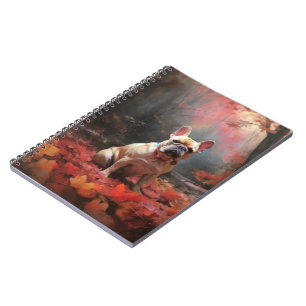 French Bulldog  in Autumn Leaves Fall Inspire  Notebook