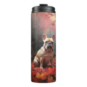 French Bulldog  in Autumn Leaves Fall Inspire  Thermal Tumbler