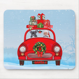 French Bulldog In Car With Santa Claus  Mouse Pad