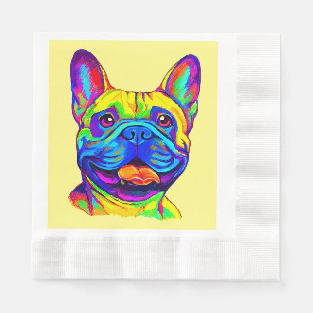 French Bulldog in Colour Napkin (Front)