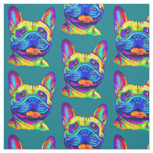 French Bulldog in Colours Fabric