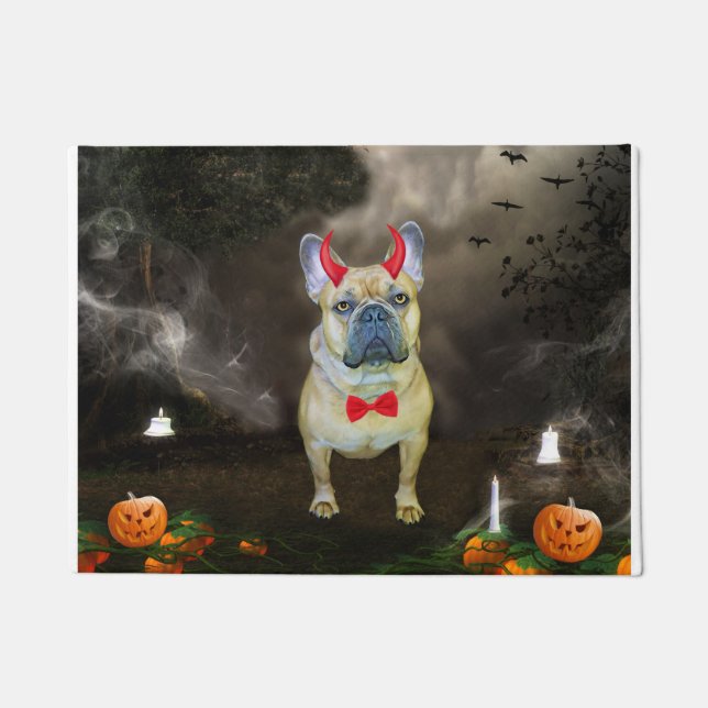 French Bulldog in Halloween Costume Doormat (Front)