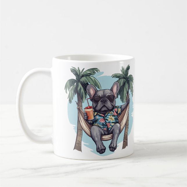 French Bulldog In Hawaiian Top Coffee Mug