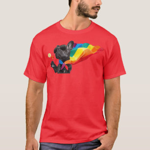 French Bulldog in LGBTQIA+ Pride Rainbow Flag T-Shirt