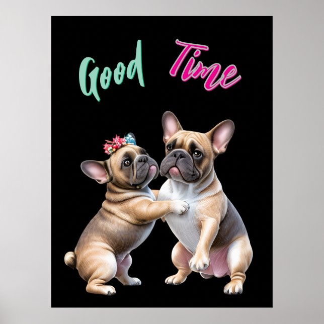 French Bulldog in love Valentine's Day  Poster (Front)