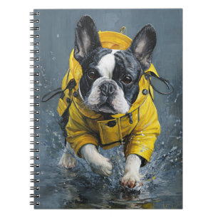 French Bulldog in Raincoat Notebook