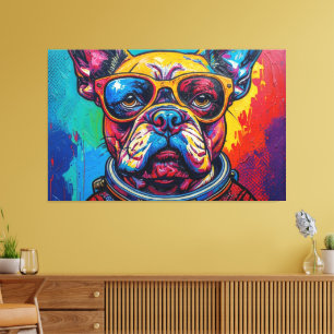 FRENCH BULLDOG IN SPACE 10 CANVAS PRINT
