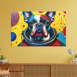 FRENCH BULLDOG IN SPACE 11 CANVAS PRINT