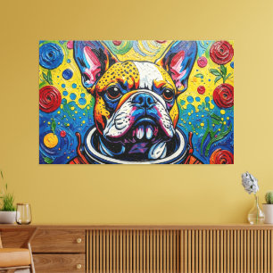 FRENCH BULLDOG IN SPACE 15 CANVAS PRINT