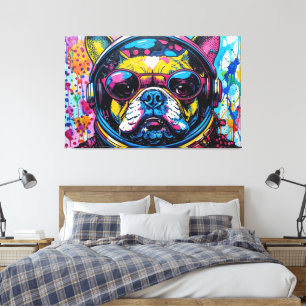 FRENCH BULLDOG IN SPACE 3 CANVAS PRINT