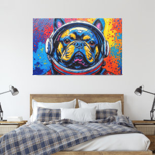 FRENCH BULLDOG IN SPACE 4 CANVAS PRINT