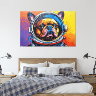 FRENCH BULLDOG IN SPACE 5 CANVAS PRINT