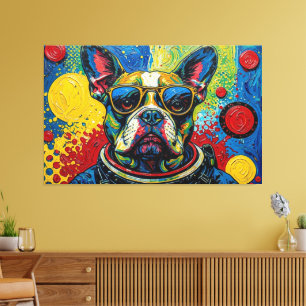 FRENCH BULLDOG IN SPACE 7 CANVAS PRINT