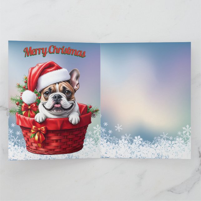 French Bulldog in the basket Card (Inside)