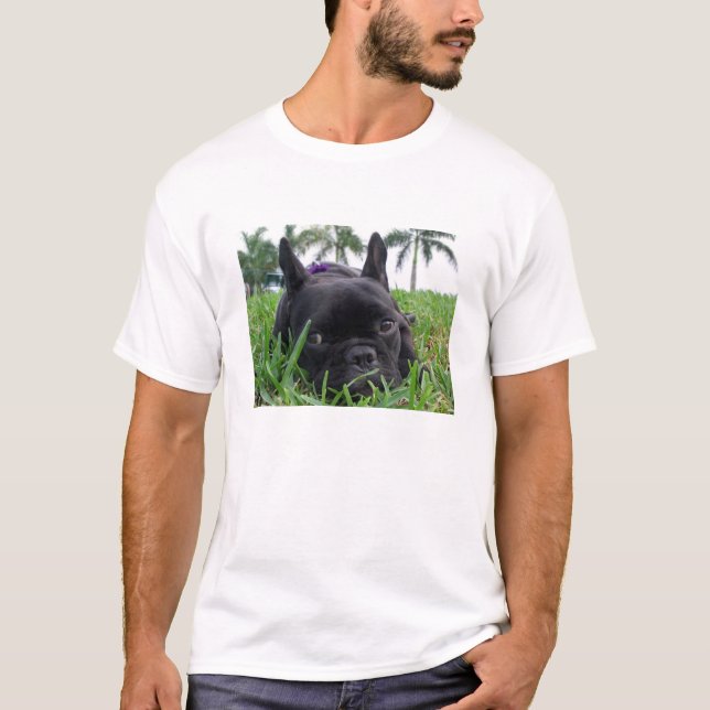 French Bulldog in the grass T-Shirt (Front)