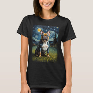 French Bulldog in the Starry Night , Edvard Munch T-Shirt