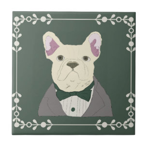 French Bulldog in tux Tile