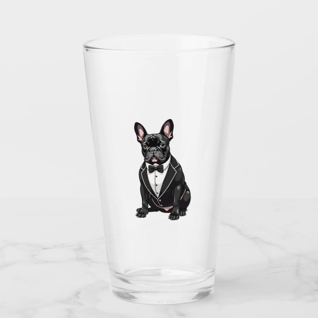French Bulldog in Tuxedo Glass (Front)