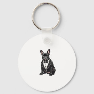 French Bulldog in Tuxedo Keychain