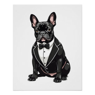 French Bulldog in Tuxedo Poster