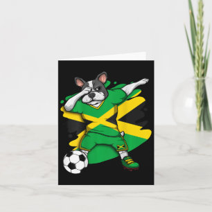 French Bulldog Jamaica Soccer Fans Jersey Football Card