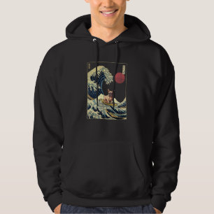 French Bulldog Japanese Kanagawa Wave  Surf Dog Hoodie