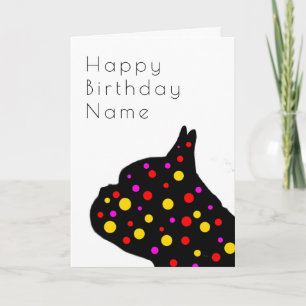 French Bulldog Jewel Art Déco Carte d'anniversaire