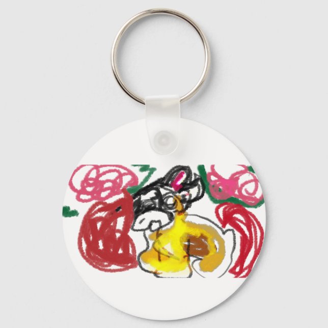 french bulldog  joy keychain (Front)