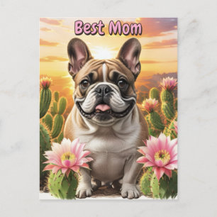 French Bulldog Kaktus Französische Bulldogge  Postcard