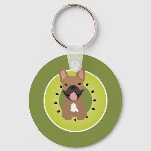 French Bulldog Kiwi Fruit Keychain