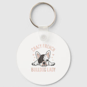 French Bulldog Lady Design For Your Frenchie Wife Keychain